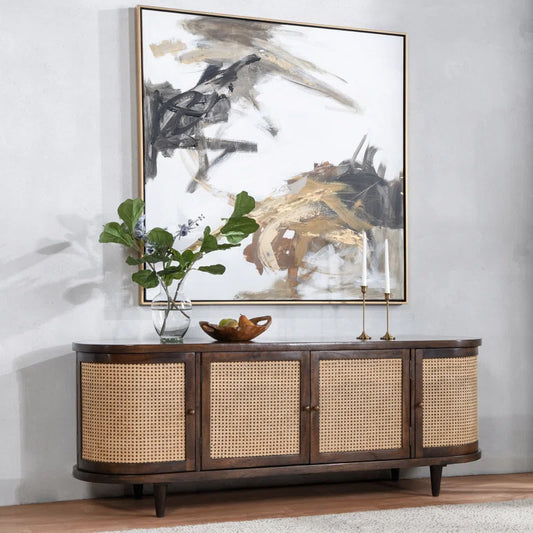 Tessa Wooden Rattan Sideboard