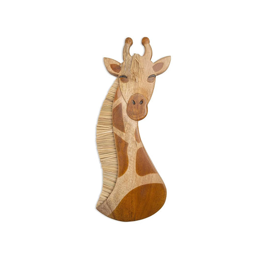 Giraffe Wooden Wall Decor in Brown
