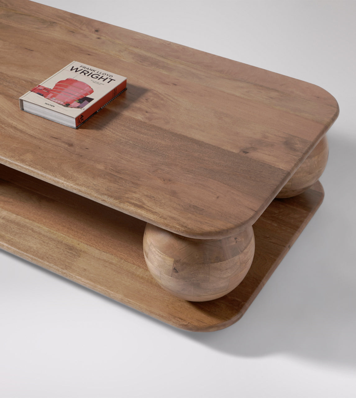 Baori Sphere Coffee Table | Mango Wood | Natural Finish | Maximalist Design | Curved Edge