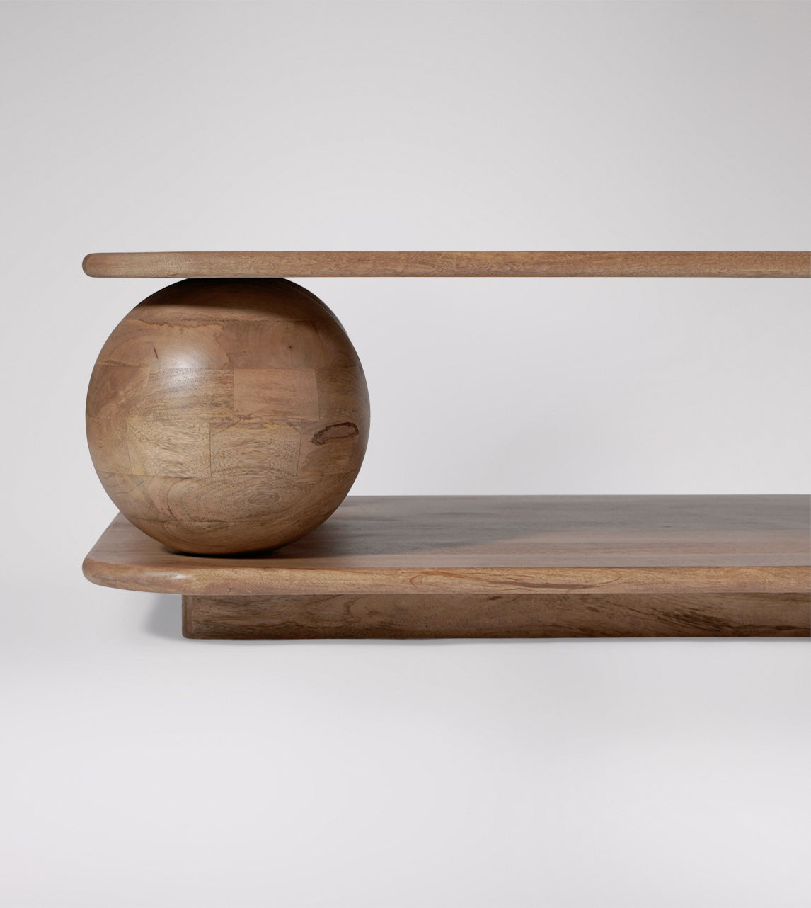 Baori Sphere Coffee Table | Mango Wood | Natural Finish | Maximalist Design | Curved Edge