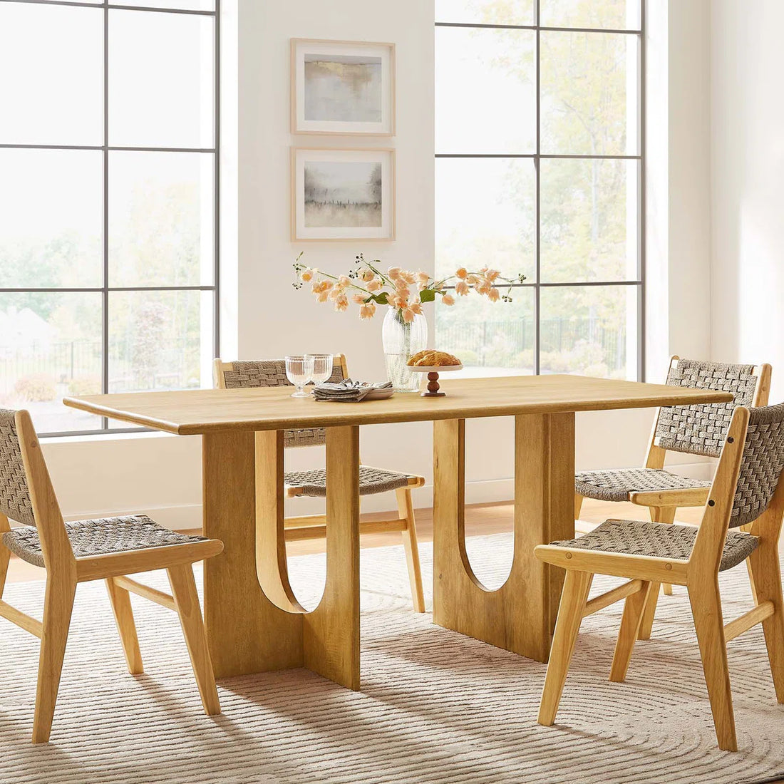 Rivora Dining Table |Solid Wood | Mango Wood | Honey Finish