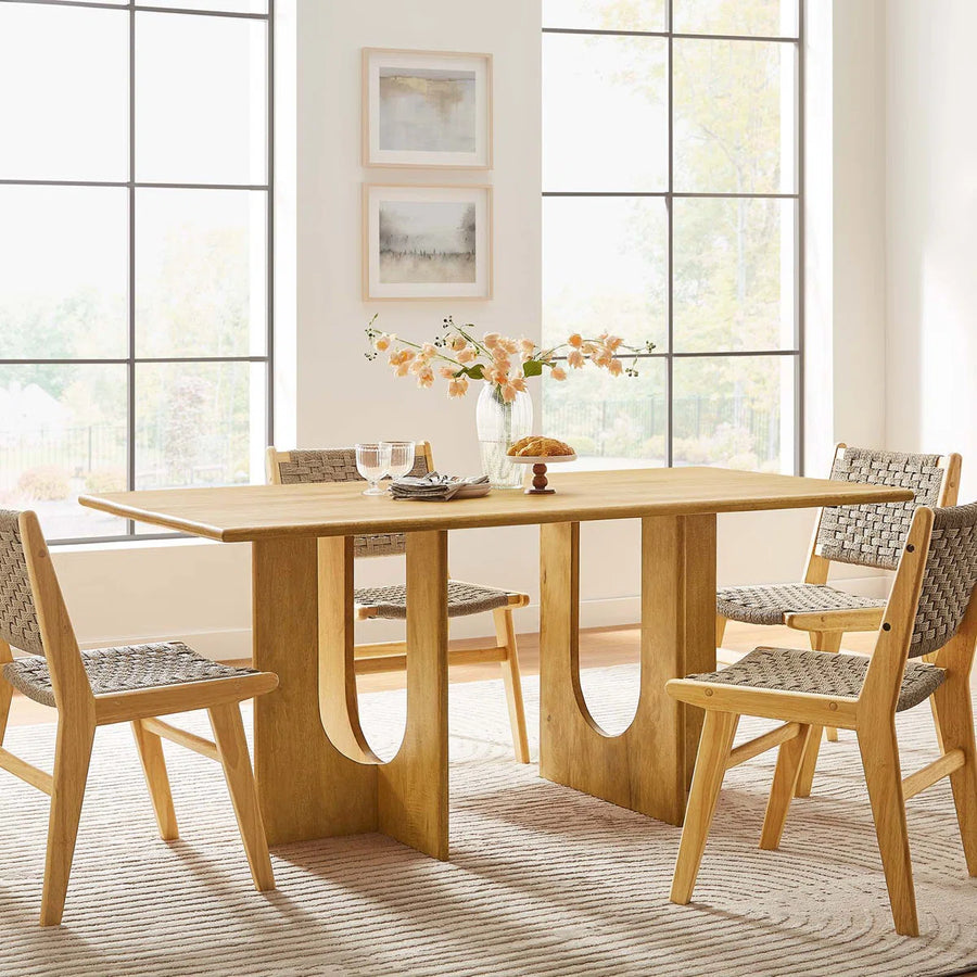 Rivora Dining Table |Solid Wood | Mango Wood | Honey Finish