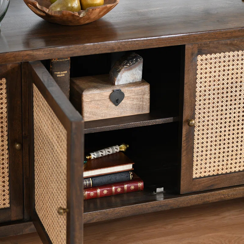 Tessa Wooden Rattan Sideboard