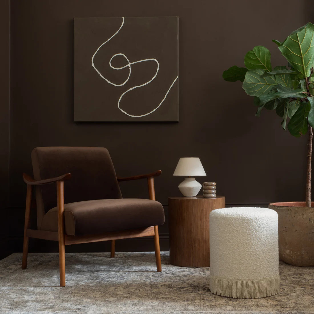 Winston Armchair | Solid Wood | Walnut Finish