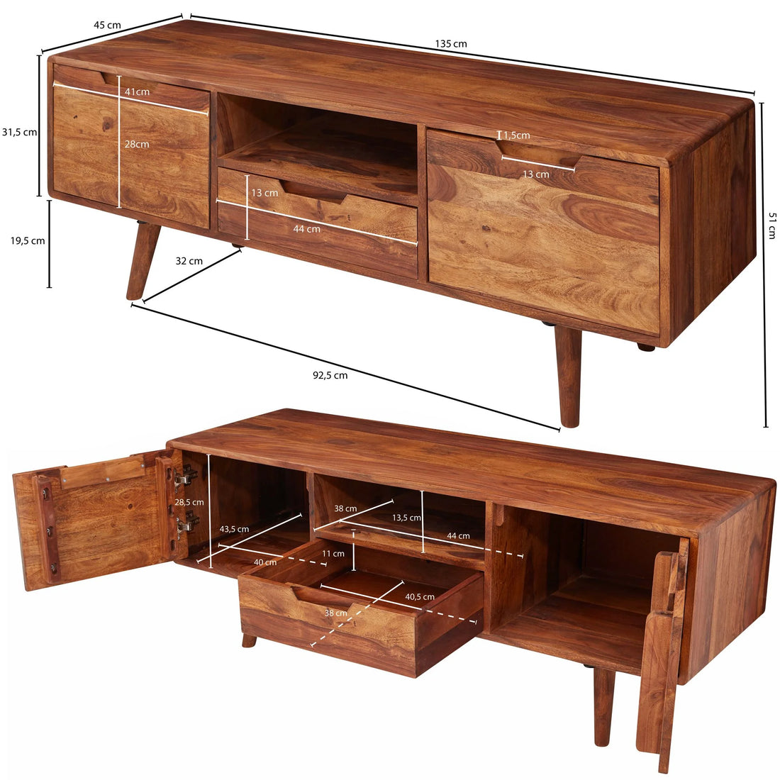 Aldred Solid Wood TV Cabinet