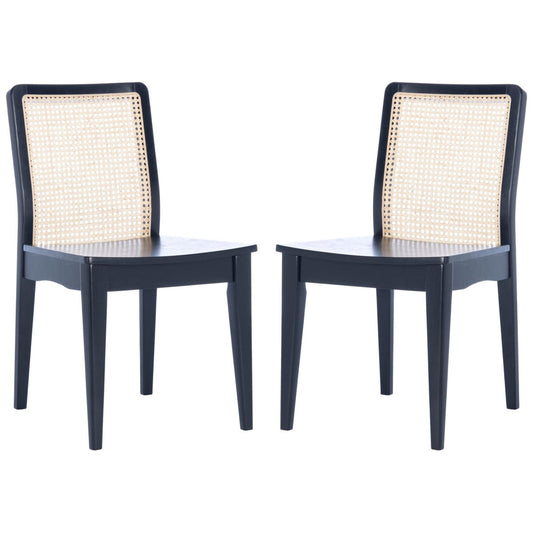 Alisha Solid Wood Rattan Dining Chair Set of 2