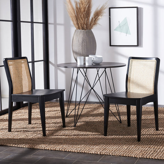 Alisha Solid Wood Rattan Dining Chair Set of 2