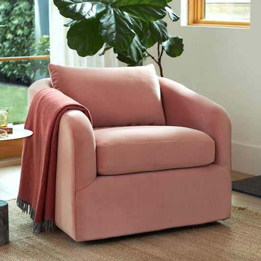 Amelia Armchair for Living Room in Pink Upholstery