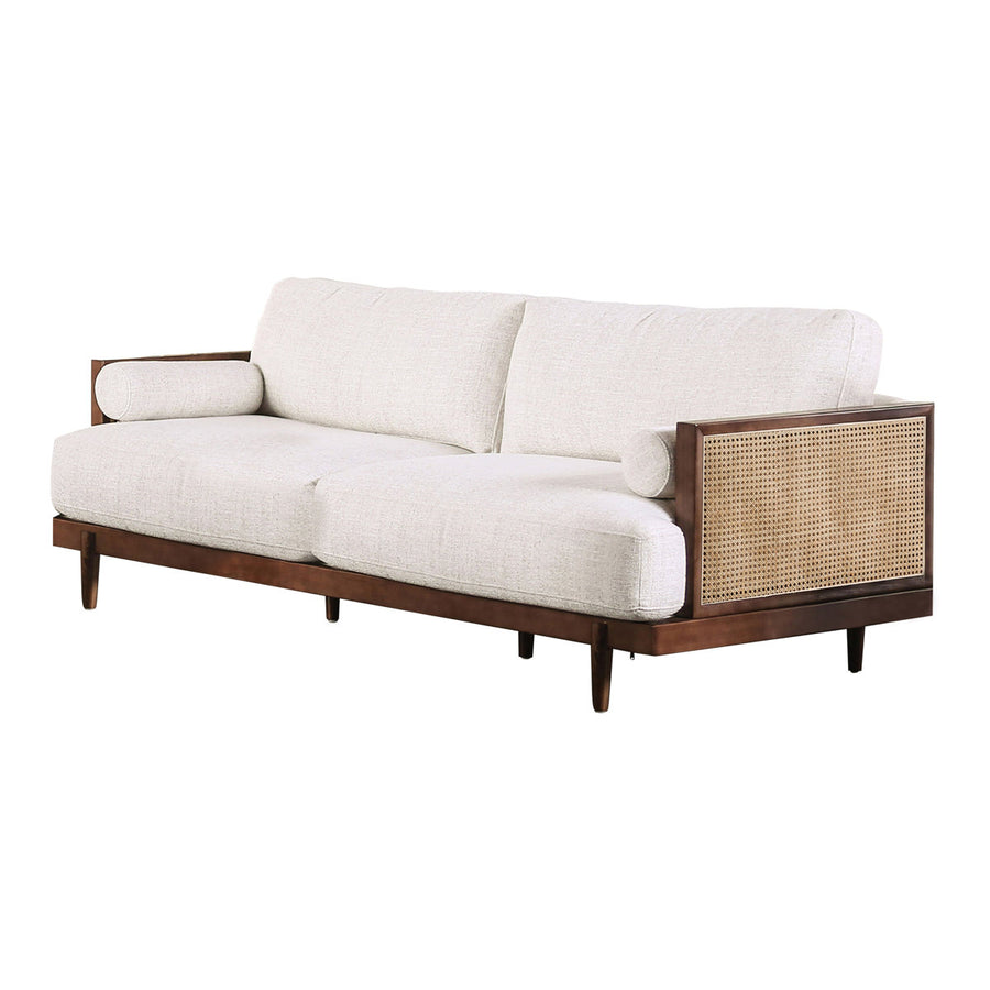 Aneet Upholstered Rattan Sofa in Solid Wood