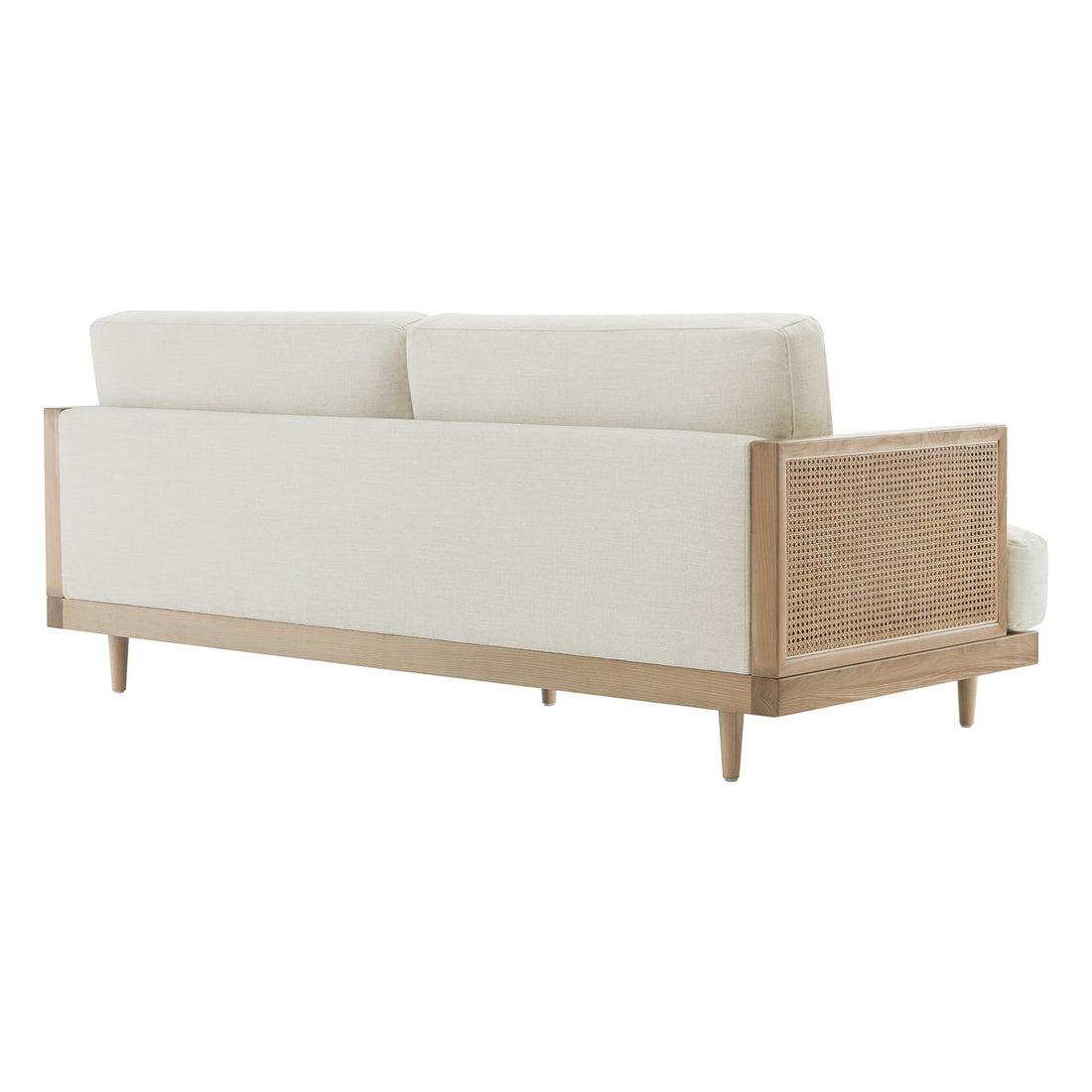 Aneet Upholstered Rattan Sofa in Solid Wood