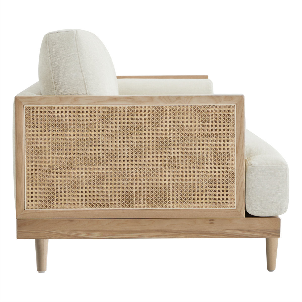 Aneet Upholstered Rattan Sofa in Solid Wood