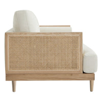 Aneet Upholstered Rattan Sofa in Solid Wood