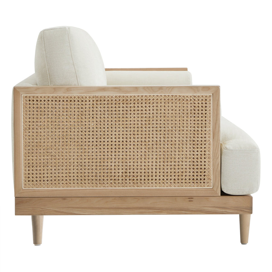 Aneet Upholstered Rattan Sofa in Solid Wood