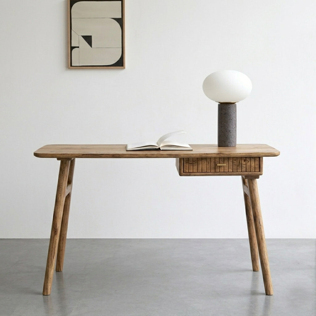 Arbor Study Desk in Solid Mango Wood – Natural Finish