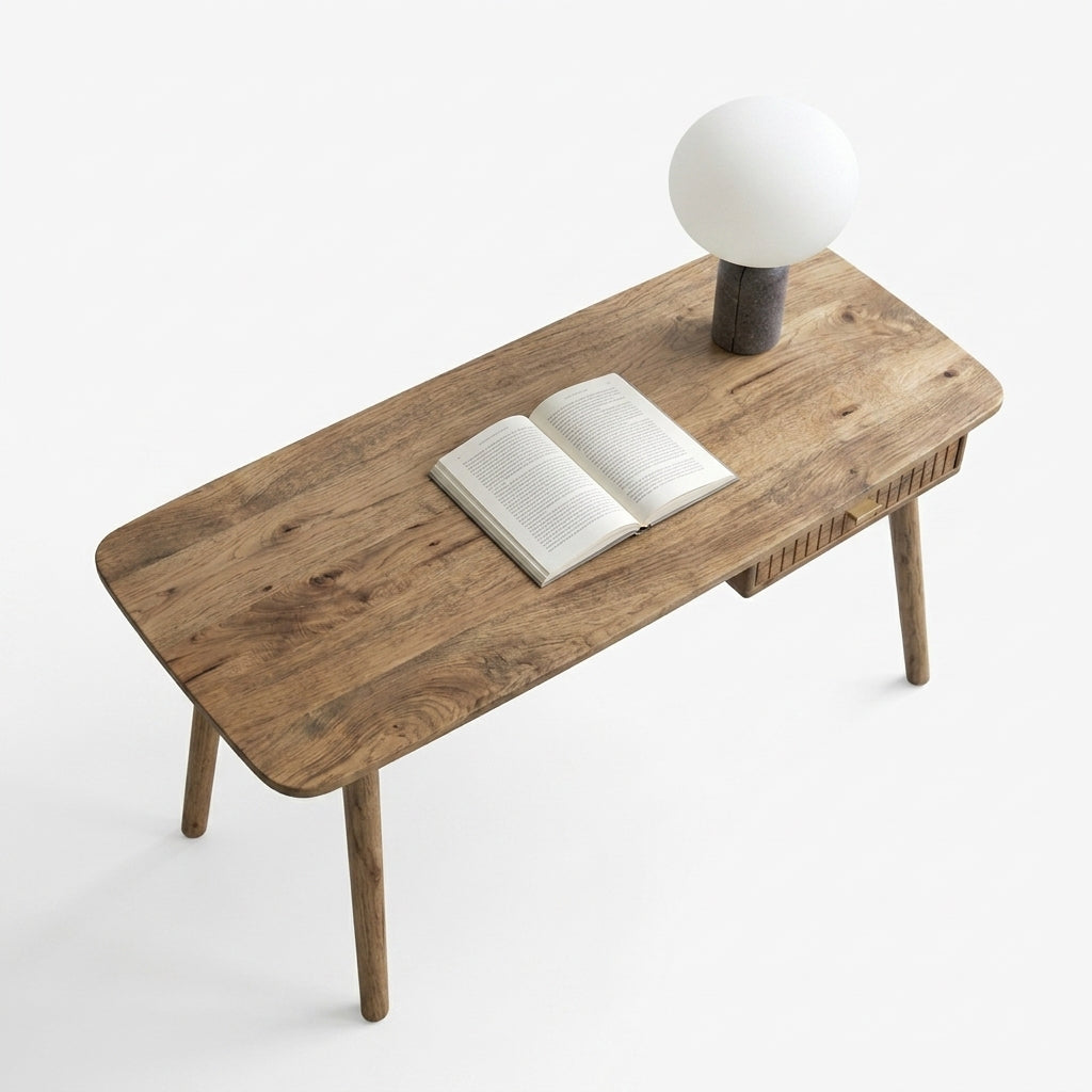 Arbor Study Desk in Solid Mango Wood – Natural Finish