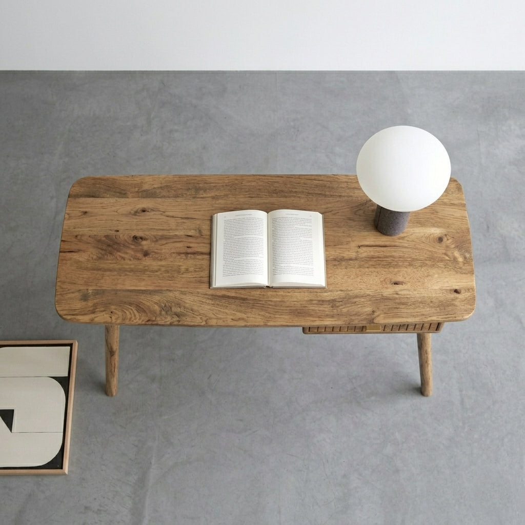 Arbor Study Desk in Solid Mango Wood – Natural Finish