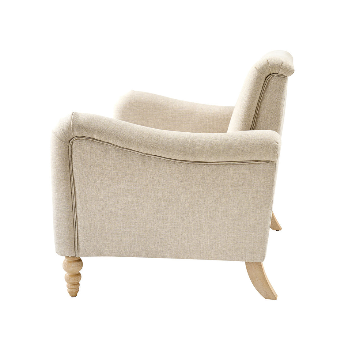 Arching 2 Seater Farmhouse Loveseat With Solid Wood Spindle Legs