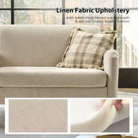 Arching 2 Seater Farmhouse Loveseat With Solid Wood Spindle Legs