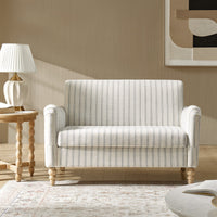 Arching 2 Seater Farmhouse Loveseat With Solid Wood Spindle Legs