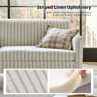 Arching 2 Seater Farmhouse Loveseat With Solid Wood Spindle Legs