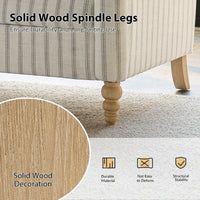 Arching 2 Seater Farmhouse Loveseat With Solid Wood Spindle Legs