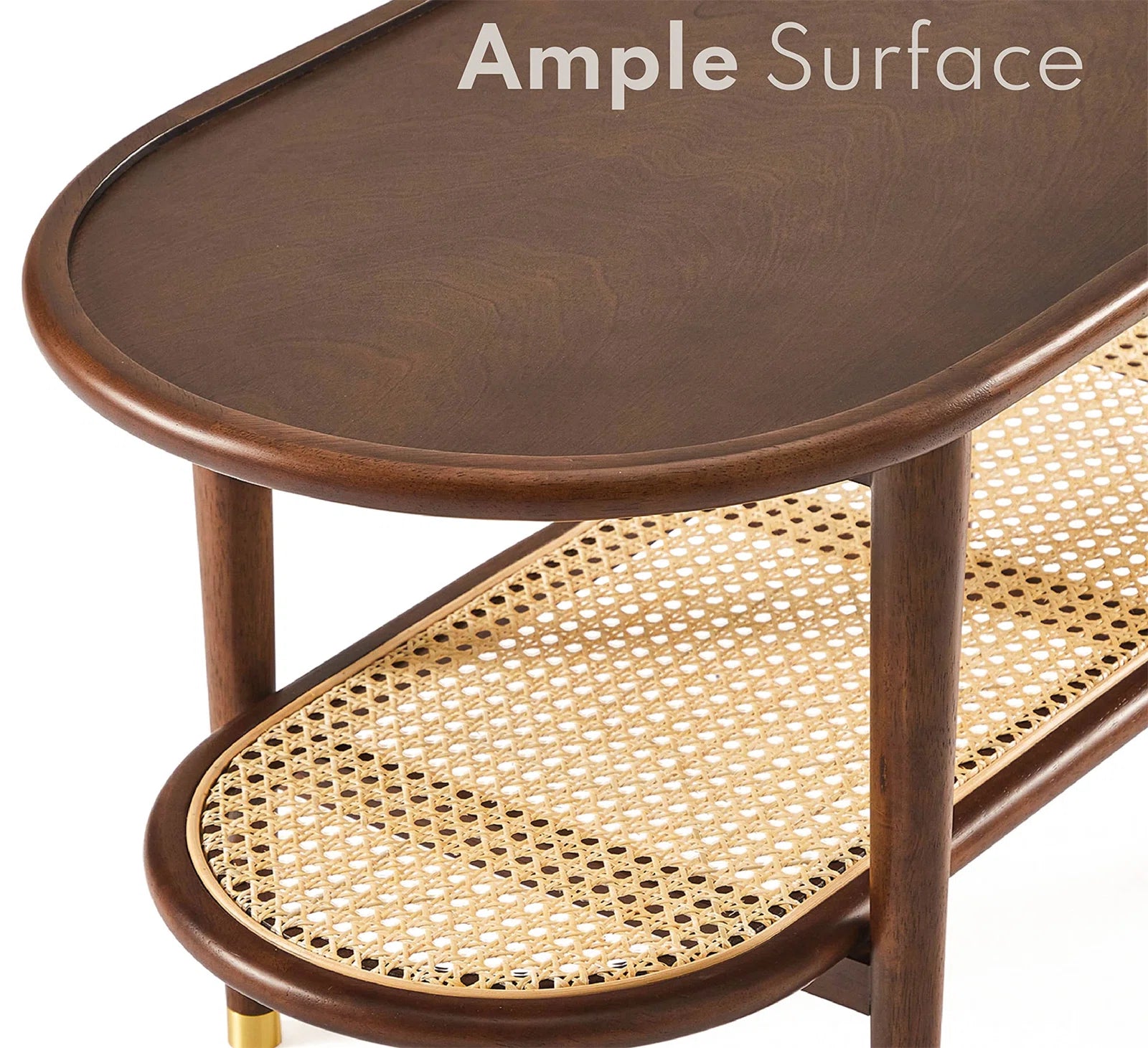 Ariva Coffee Table with Rattan Shelf Storage