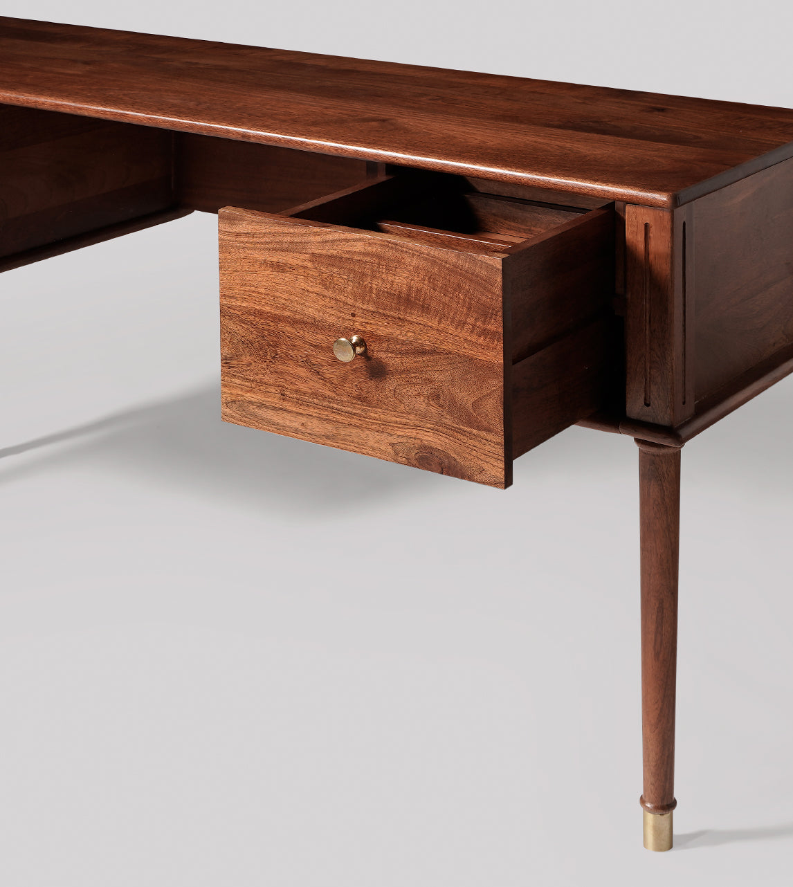 Aureon Study Desk in Mango Wood | Honey Finish | Storage Drawer | Free Standing