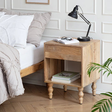Astoria Solid Wood Nightstand in Mango Wood
