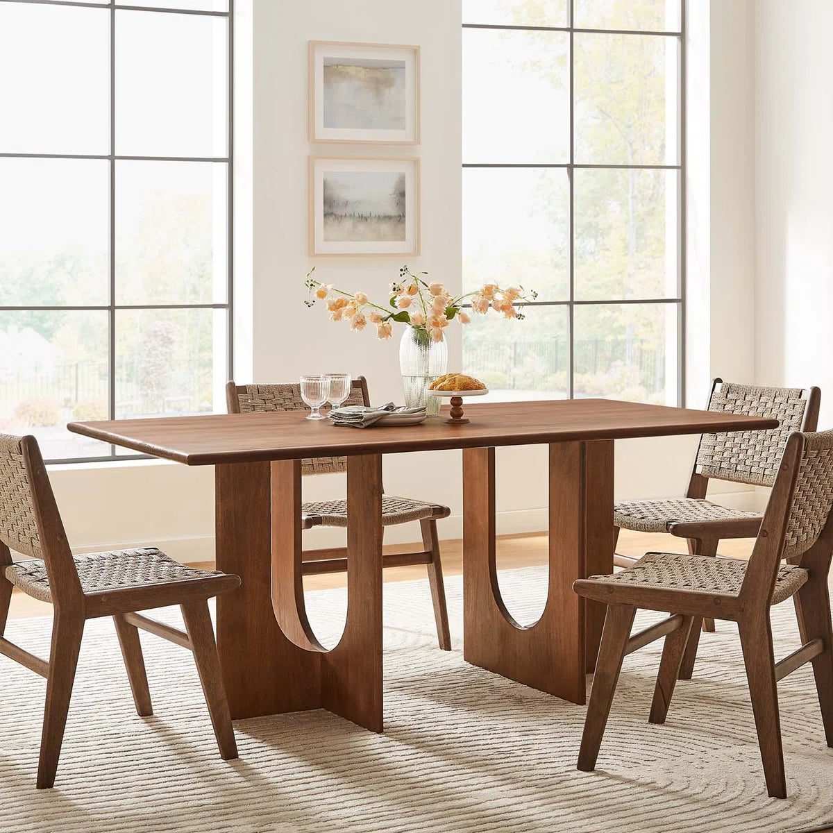 Rivora Dining Table |Solid Wood | Mango Wood | Honey Finish