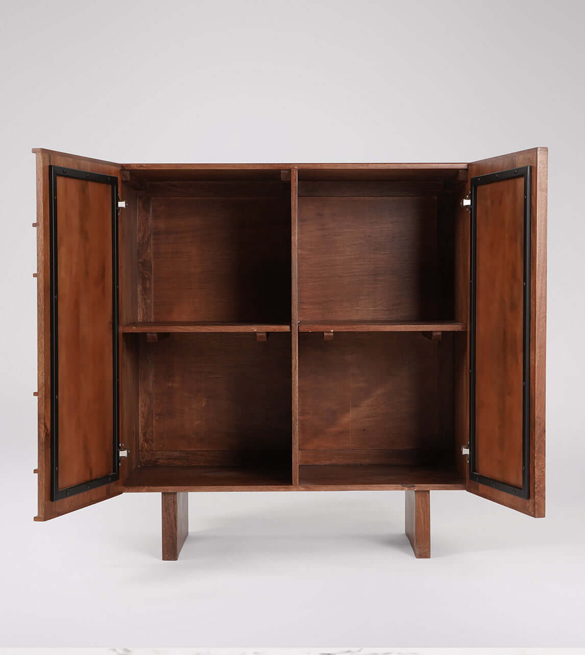 Rush Solid Wood Door Cabinet for Storage| Honey Finish