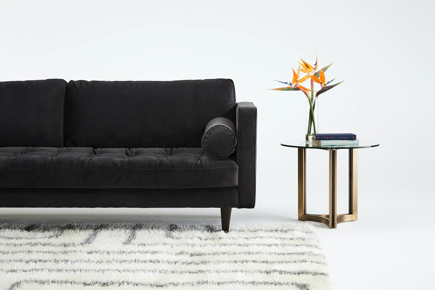 Briar Sofa For Living Room 2 Seater|Suede Velvet Fabric| Solid Wood Frame