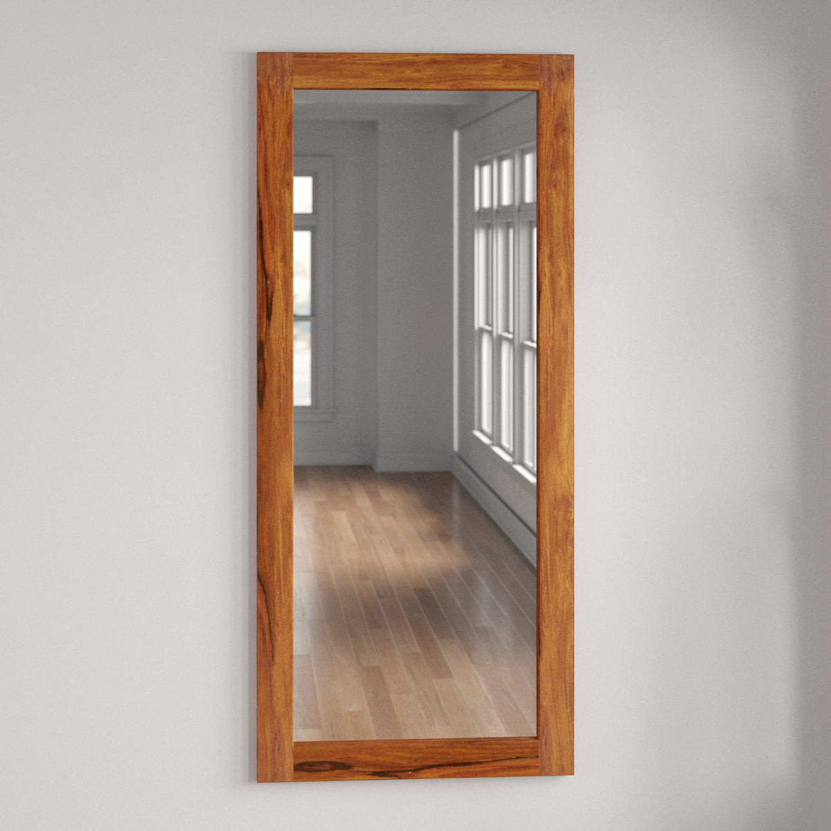Rectangle Wooden Flat Mirror Full Length