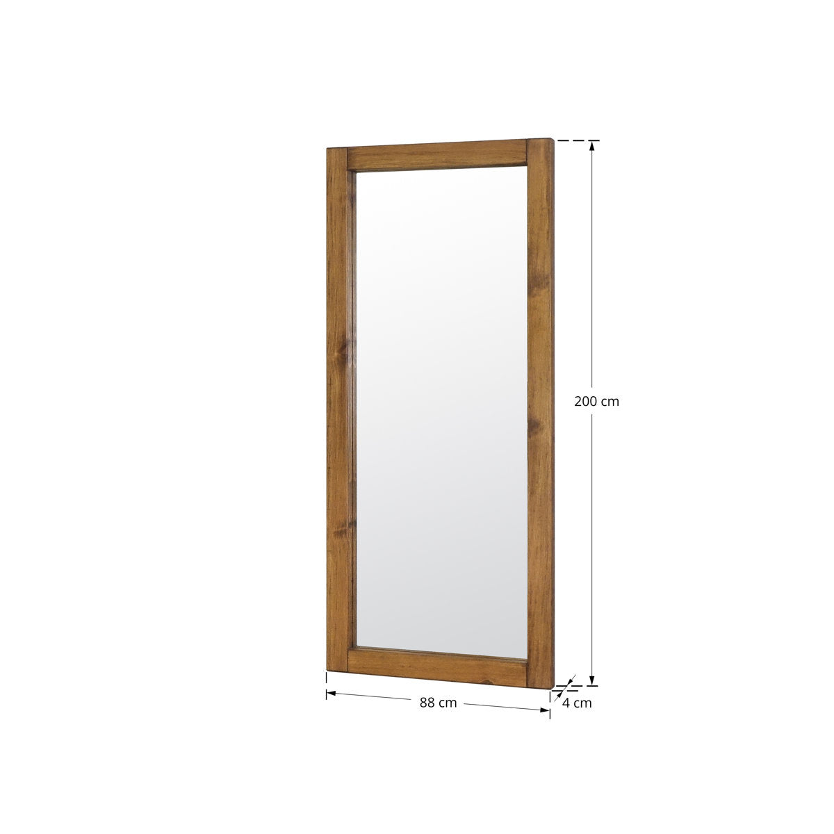 Rectangle Wooden Flat Mirror Full Length