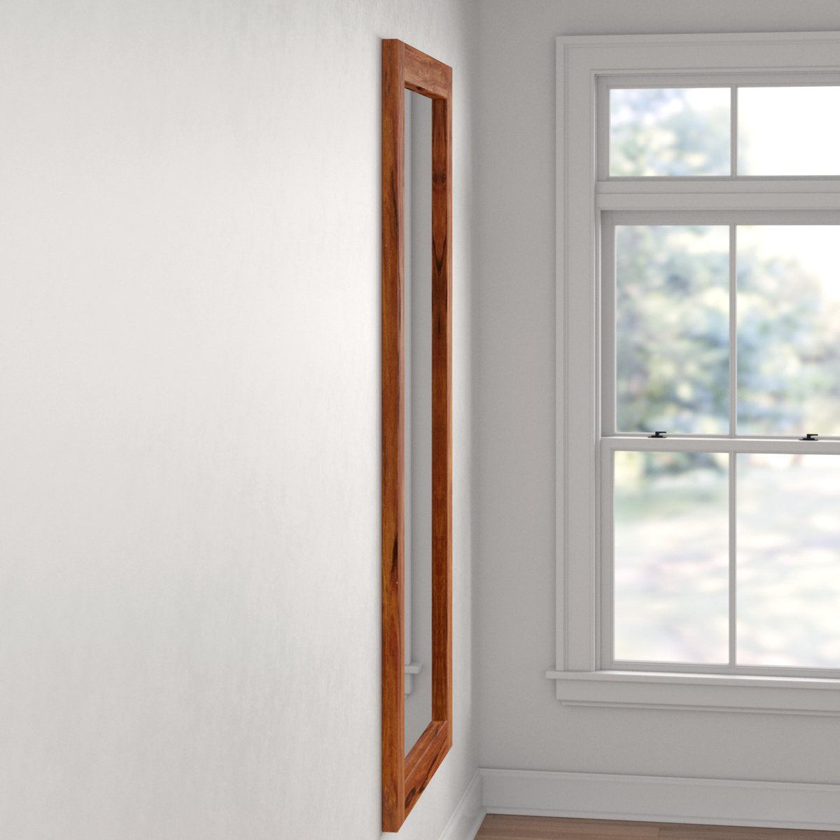 Rectangle Wooden Flat Mirror Full Length