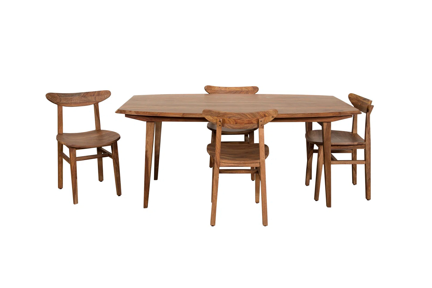 Celotto Sheesham Solid Wood Dining Table & Chair Set