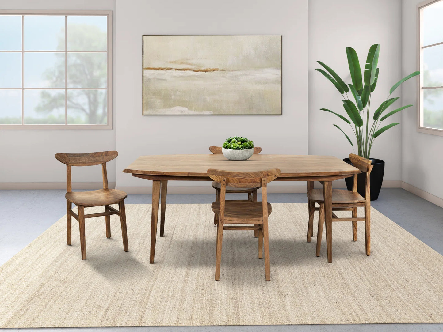 Celotto Sheesham Solid Wood Dining Table & Chair Set