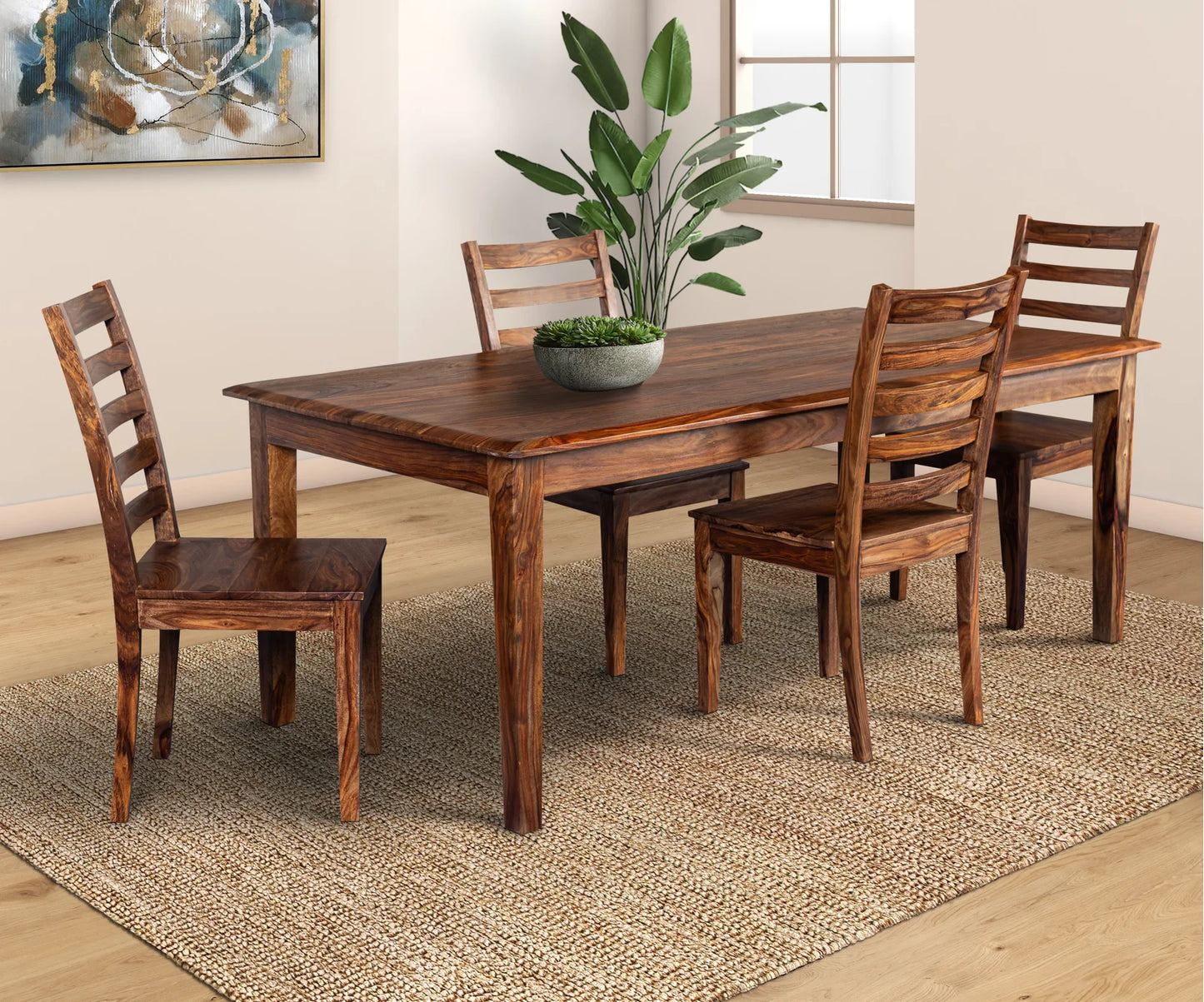 Clermont Sheesham Wood Dining Table & Chair