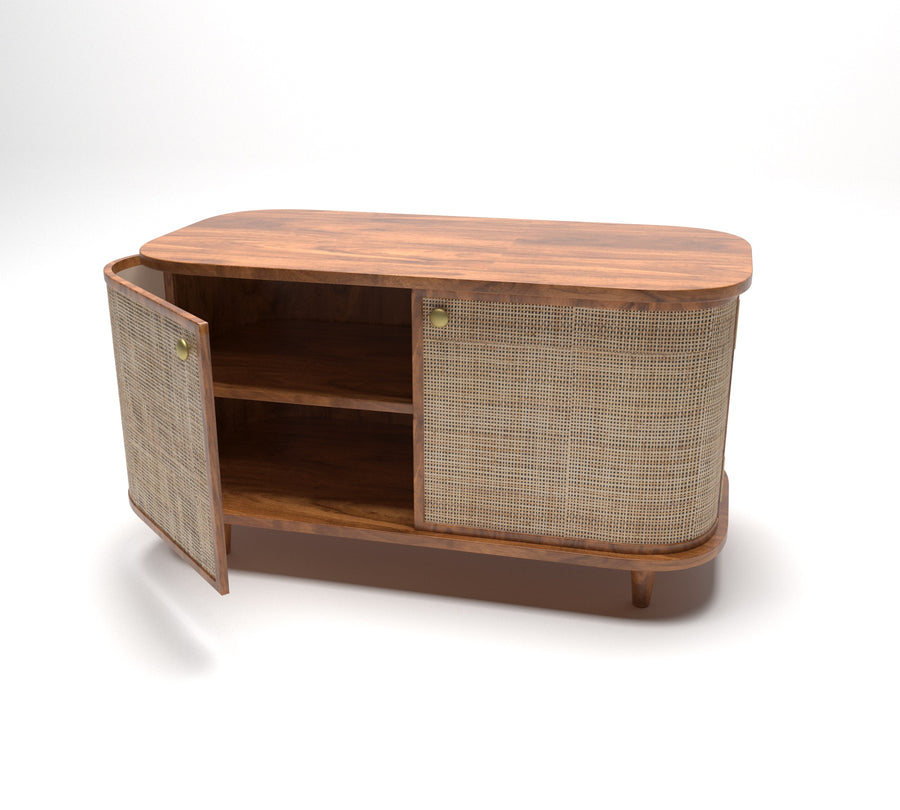 Curve Rattan Sideboard