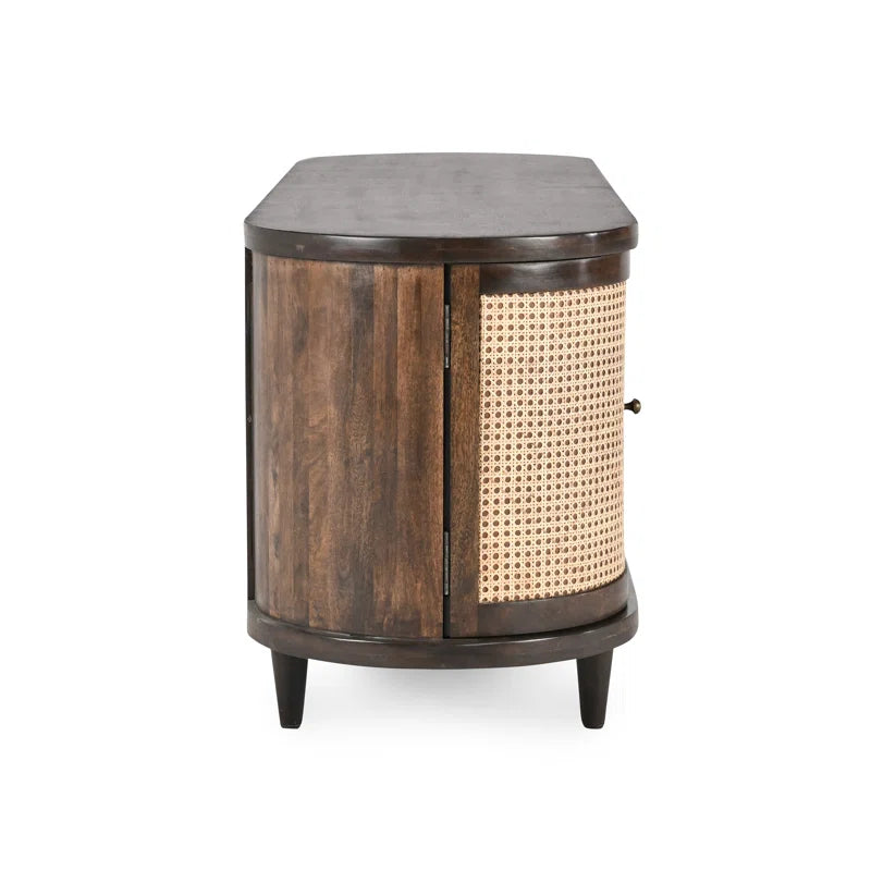 Tessa Wooden Rattan Sideboard