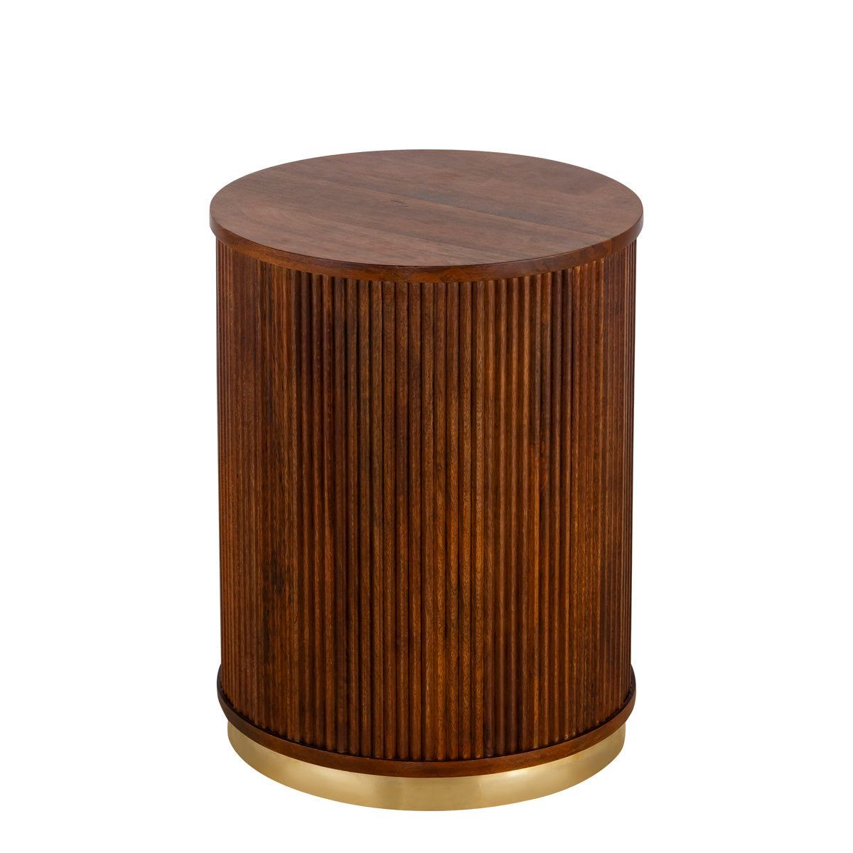 Fluted Mango Wood Accent Table
