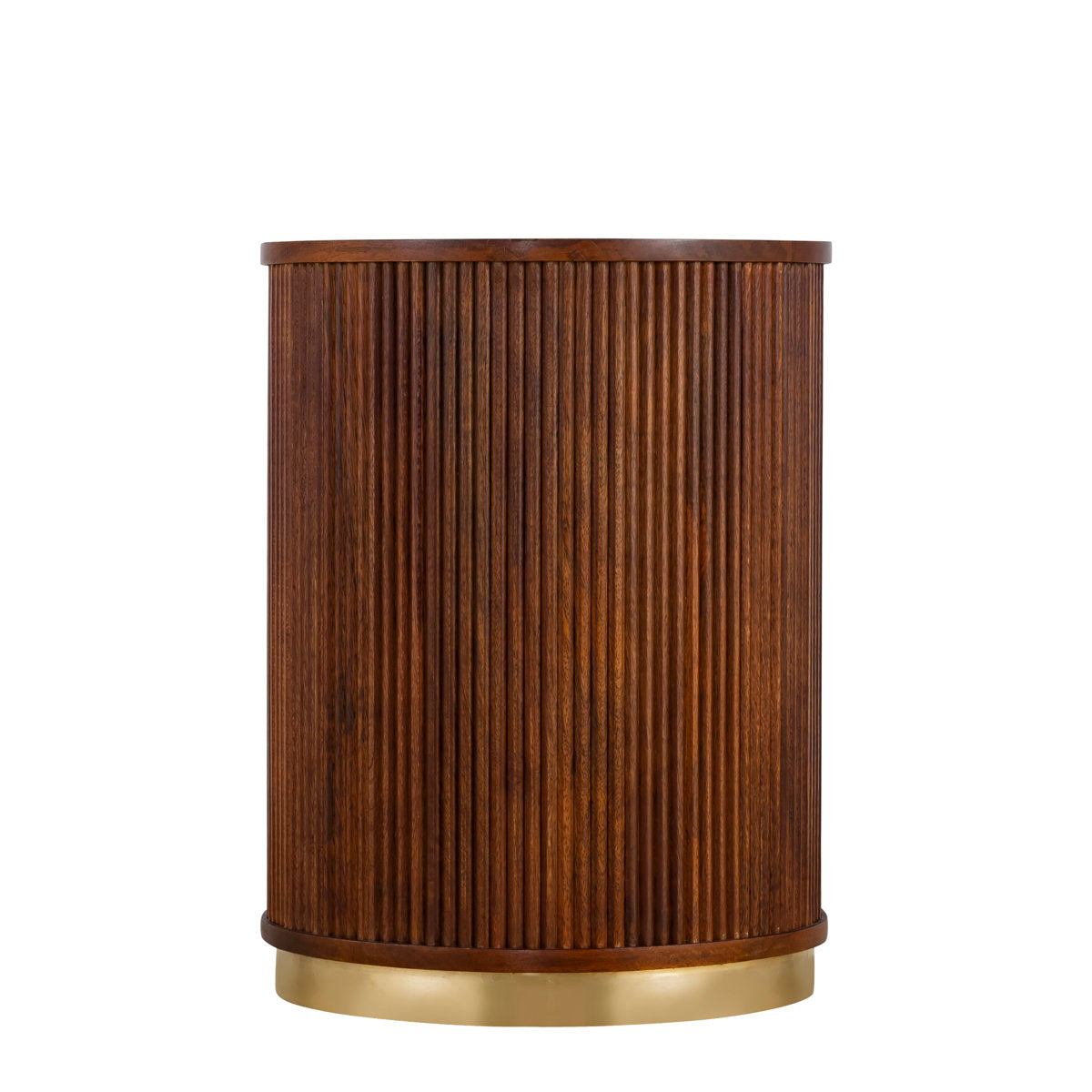 Fluted Mango Wood Accent Table