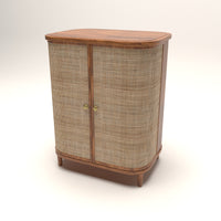 Curve Rattan Door Cabinet Storage