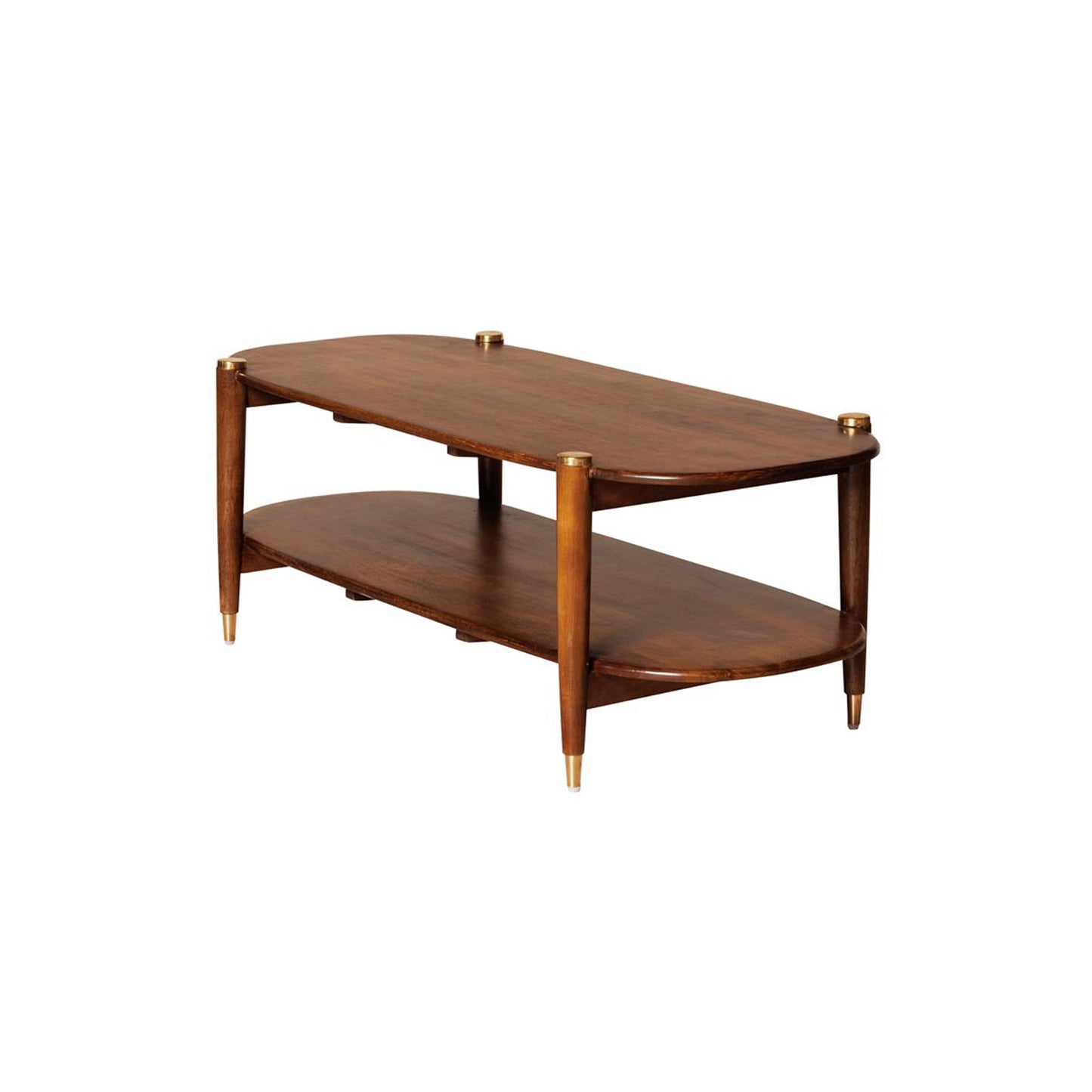 Elanza Coffee Table | Mango Wood | Honey Finish | Solid Wood | Oval Shape | Custom Finish Available