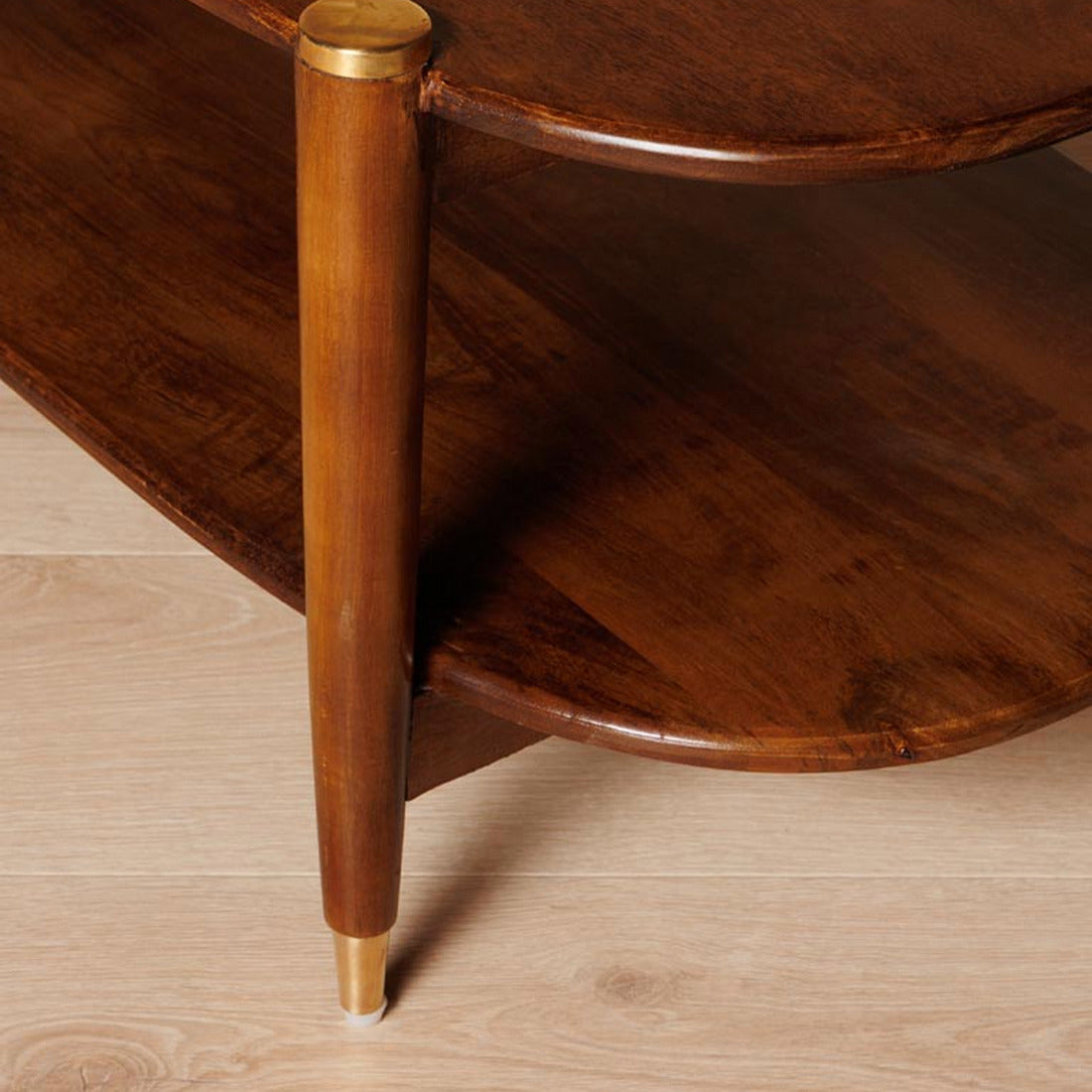 Elanza Coffee Table | Mango Wood | Honey Finish | Solid Wood | Oval Shape | Custom Finish Available