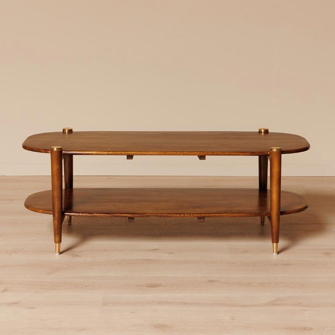 Elanza Coffee Table | Mango Wood | Honey Finish | Solid Wood | Oval Shape | Custom Finish Available