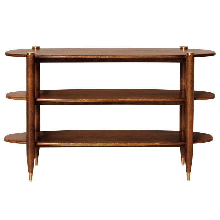 Elanza Console Table | Mango Wood | Honey Finish | Solid Wood | Oval Shape