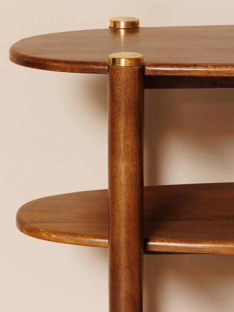 Elanza Console Table | Mango Wood | Honey Finish | Solid Wood | Oval Shape