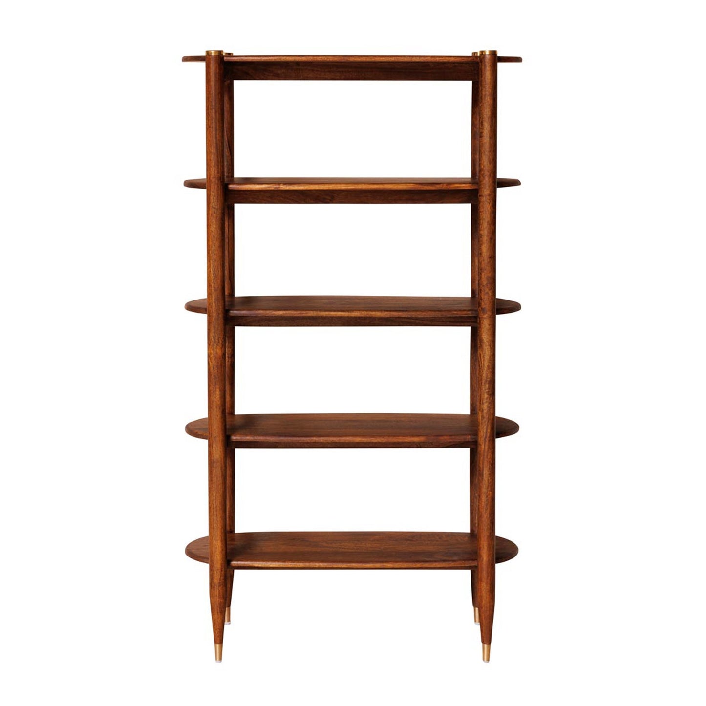 Elanza Bookcase | Mango Wood | Honey Finish| Solid Wood | Living Room Furniture| Oval Shape
