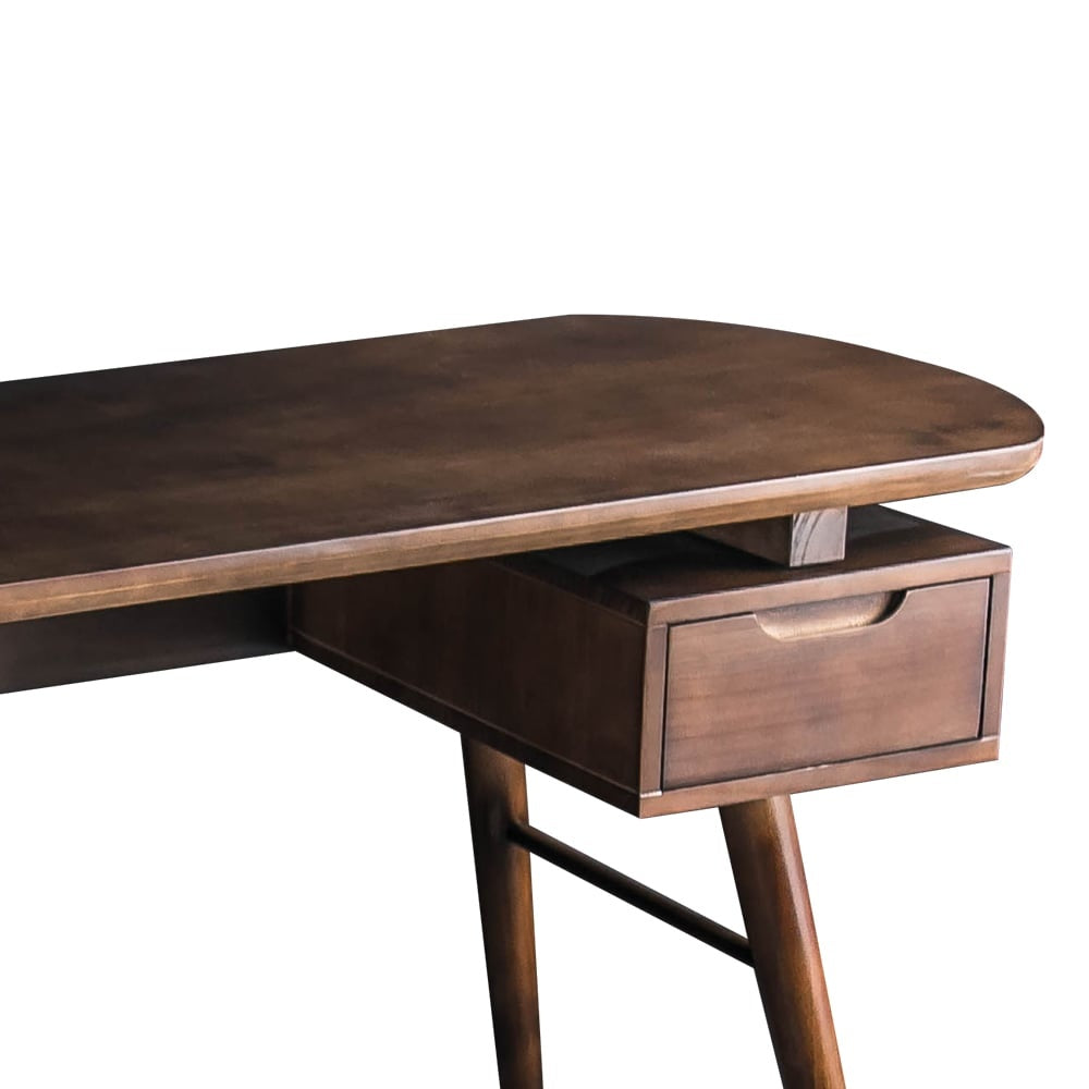 Emperor Solid Wood Study Desk for Home & Office | Acacia Wood | Drawer Storage| Curved Edges | Custom Finish Available