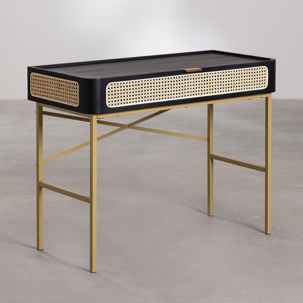 Enrique Rattan Study Table in Mango Solid Wood